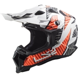 Motocross čelada LS2 Subverter EVO Astro (MX700), bela/oranžna